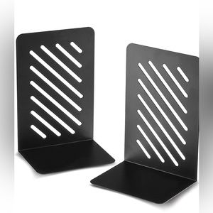 Bookends Black Metal Heavy Duty (1 pair/2 pieces)